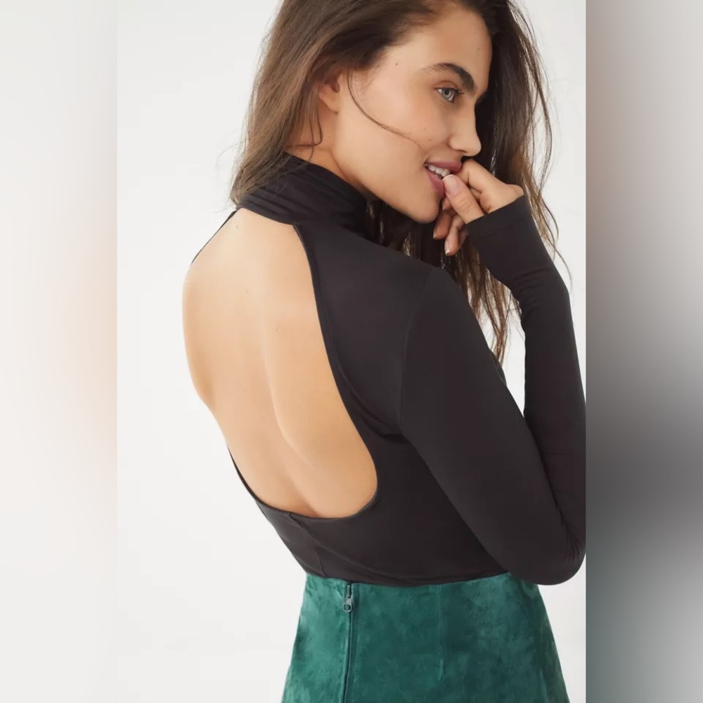 Black Turtleneck Long Sleeve Top